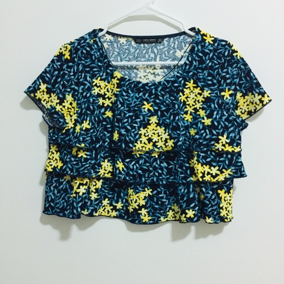 New Zara Floral crop top - Picture 2 of 4